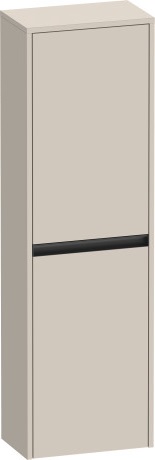 Средний шкаф с двумя дверцами петли справа DURAVIT KETHO.2 K21319R83830000 240 мм х 400 мм х 1320 мм, серо-коричневый матовый