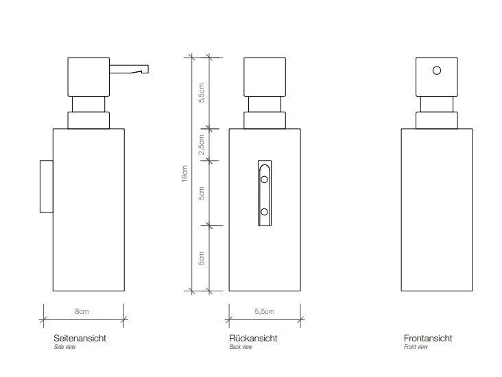 Настенный дозатор для жидкого мыла DECOR WALTER Mikado MK WBG 0521160 цвет Чёрный матовый