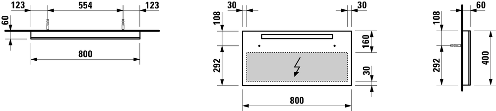 Зеркало с подсветкой Laufen ILBAGNOALESSI ONE 4.4842.1.097.200.1 Mirror