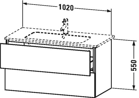 Тумба подвесная под раковину Duravit L-Cube LC624203131 сосна серебристая (изделие снято с производства)