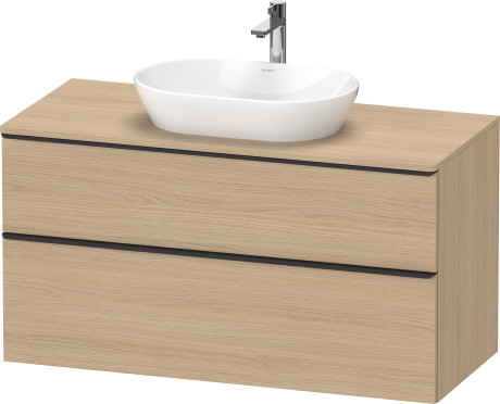Тумба подвесная под раковину DURAVIT D-Neo DE496903030 1200 мм х 550 мм, с 2 выдвижными ящиками и консолью, дуб натуральный
