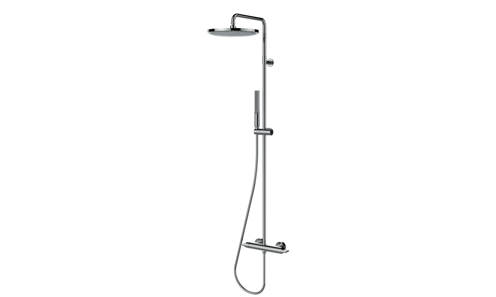 Душевая колонна BOSSINI Apice L10507.030 с термостатом, верхним душем, ручным душем-палочкой, держателем и шлангом, хром