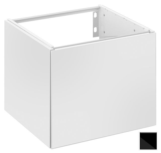 Тумба подвесная под раковину KEUCO EDITION 11 31198 570002 с одной дверцей, петли справа, с амортизатором, корпус матовый лак/фасад глянцевое стекло, чёрный