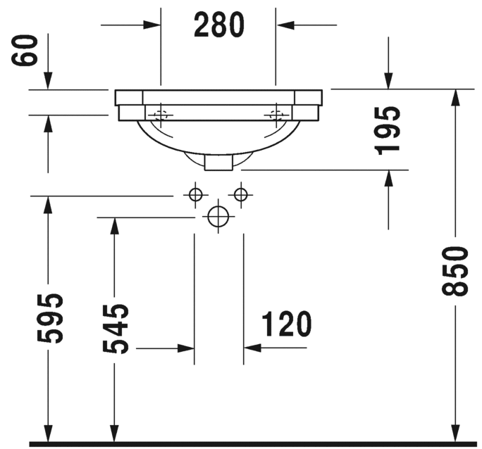 Раковина подвесная Duravit 1930 series 0785500000 50х36см