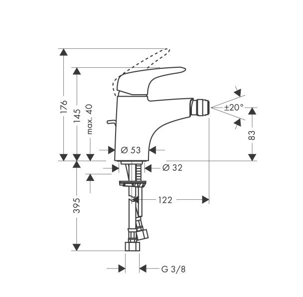 Смеситель для биде Hansgrohe Metris E 31270000 Хром (изделие снято с производства)