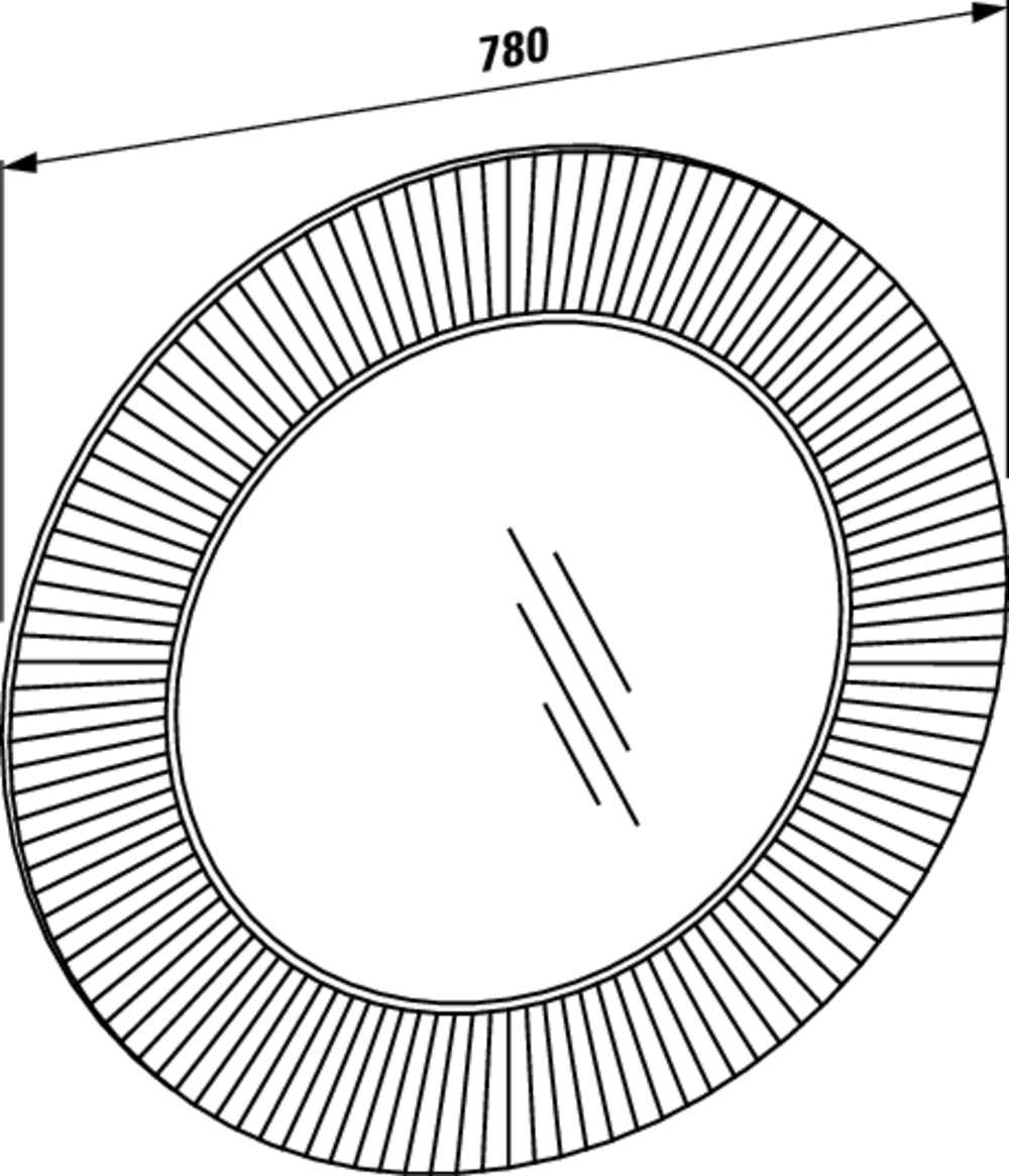 Зеркало круглое   Laufen  Kartell  3.8633.1.089.000.1  78 см, рама пластик цвет медный