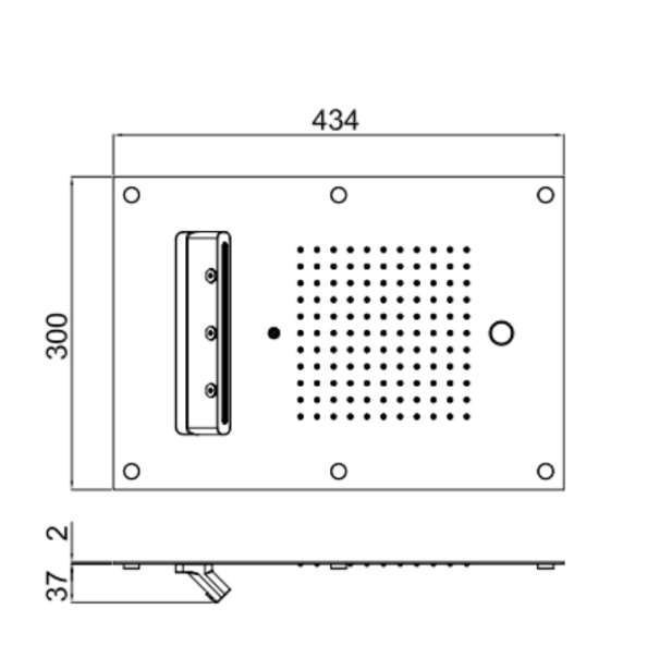 Встраиваемый мультифункицональный верхний душ из нержавеющей стали CARIMALI MYDREAM 23079XN-CRX 350 мм х 450 мм, хром