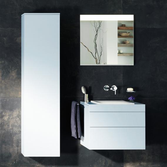 Тумба подвесная под раковину KEUCO EDITION 11 31571 380000 без отверстия под смеситель, с двумя фронтальными выдвижными ящиками, корпус/фасад структурный лак, белая