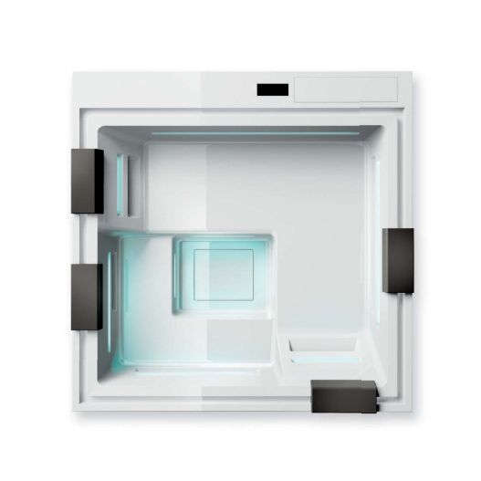 Бассейн с гидромассажем GRUPPO TREESSE PHANTOM PR1 GHOST PLUS V322MXBNB220000I 2350 мм х 2350 мм х 980 мм, с фильтрацией, хромотерапией и дезинфекцией, белый