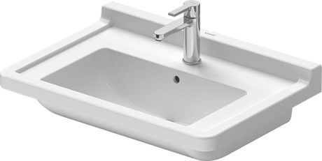 Раковина встраиваемая сверху Duravit Starck 3 03047000001 с одним отверстием под смеситель, с покрытием WonderGliss,  белая