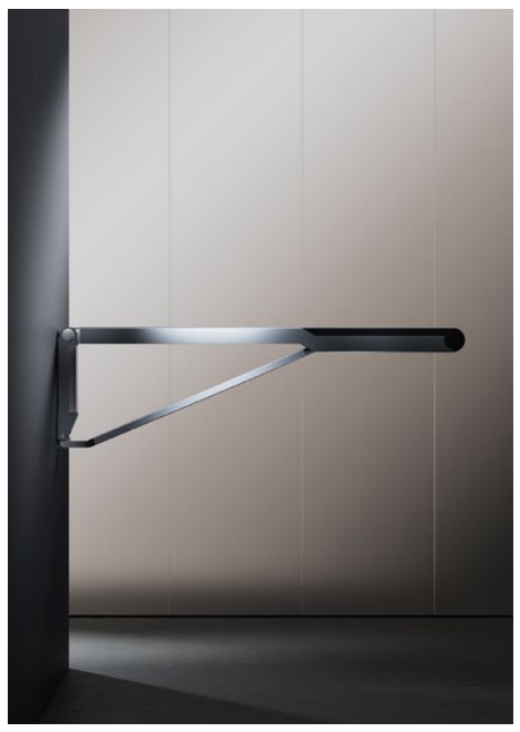 Складной поручень для установки справа и слева KEUCO AXESS 35003 370837 850 мм, цвет Чёрный матовый/Чёрный