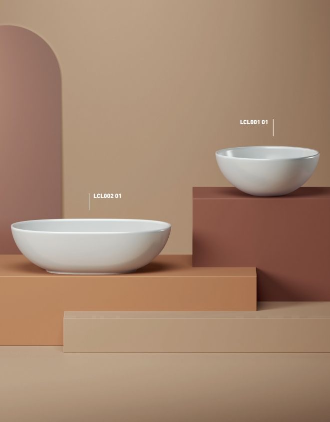 Раковина круглая накладная ARTCERAM LA CIOTOLA LCL001 01 00 460 мм х 460 мм, без отверстия под смеситель, без перелива, белый глянцевый