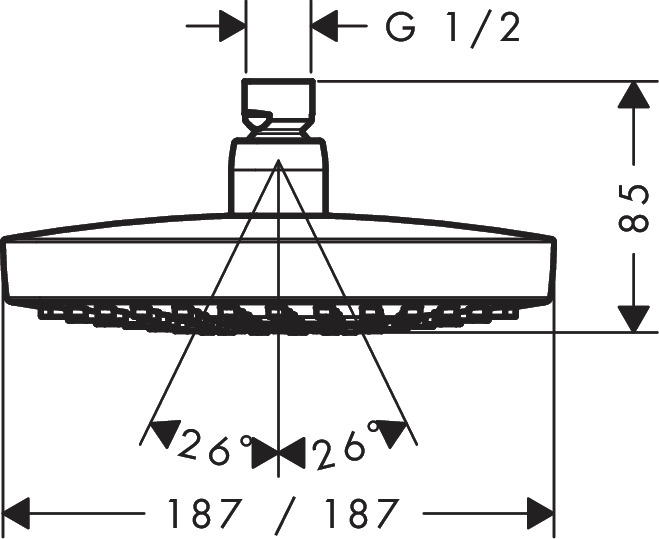 Верхний душ Hansgrohe Croma Select E 26528000 9 л/мин хром