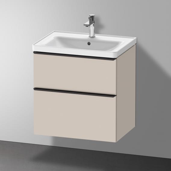 Тумба подвесная под раковину DURAVIT D-Neo DE435409191 634 мм х 452 мм, с выдвижным ящиком и выдвижным отделением, серо-коричневый матовый