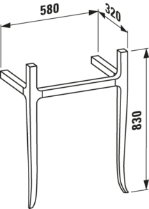 Консоль с полотенцедержателем  58 см  Laufen   The New Classic  4.0607.1.085.629.1 деревянная, под раковину  8.1385.3, цвет Орех