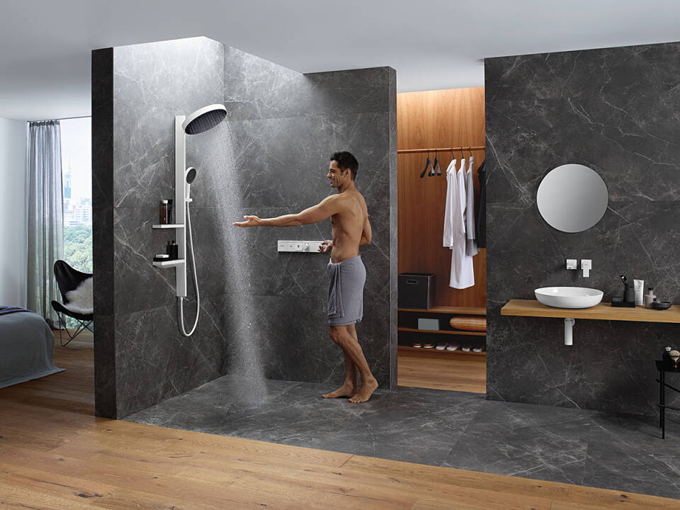 Верхний душ круглый настенный HANSGROHE Rainfinity 26230140 360, 1jet, цвет Шлифованная бронза