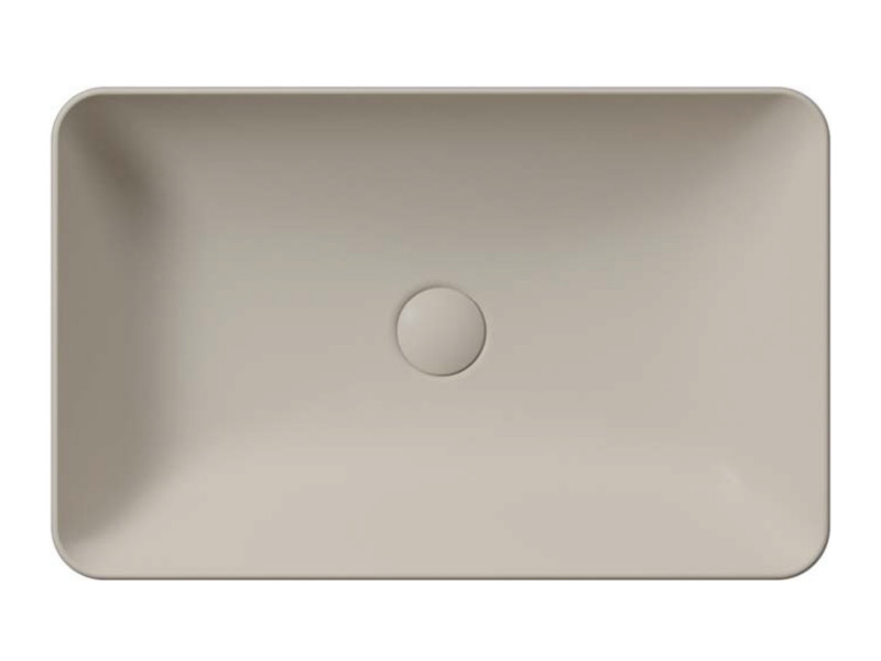 Раковина накладная GSI NUBES 903608 600 мм х 380 мм, без отверстия под смеситель, Creta Matte