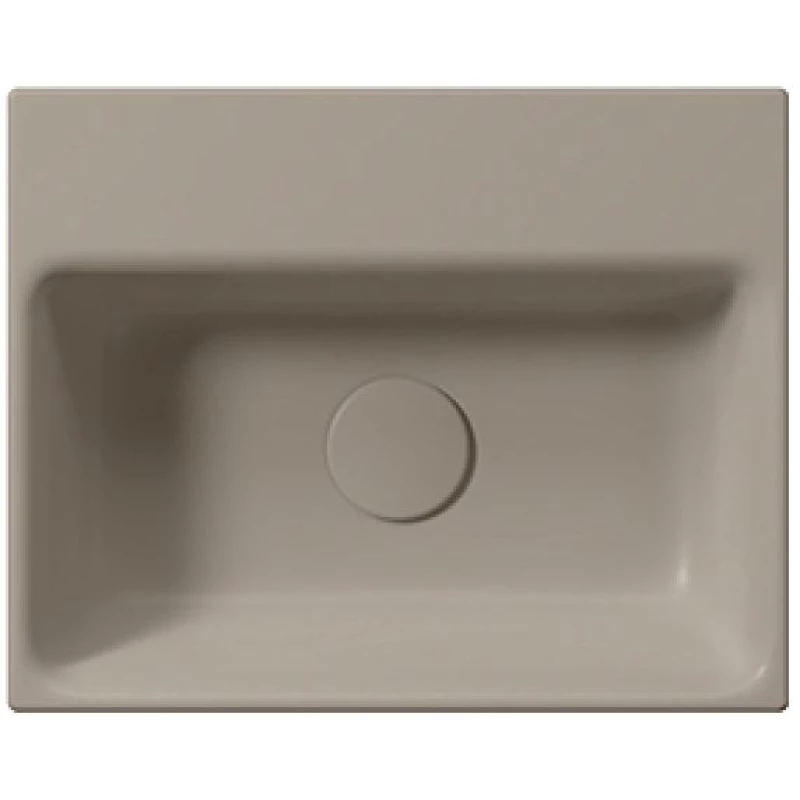 Раковина накладная/подвесная GSI NUBES 9684105 400 мм х 320 мм, с отверстием под смеситель, без перелива, цвет Tortora Matte