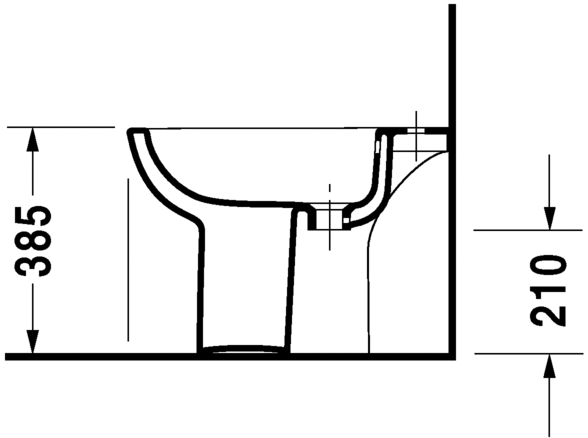 Напольное биде Duravit D-Code 22381000002 с переливом, с креплением, белое
