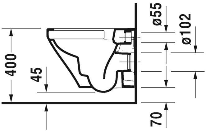 Унитаз подвесной  с сиденьем Duravit DuraStyle Rimless 45710900A1 с вертикальным смывом, без смывного края, белый