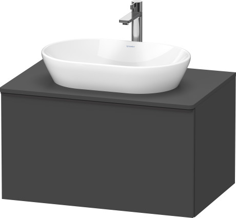Тумба подвесная под раковину DURAVIT D-Neo DE494704949 800 мм х 550 мм, с консолью, с одним выдвижным ящиком, графит матовый