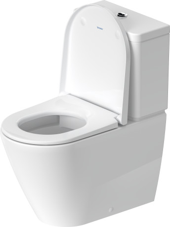 Унитаз напольный Duravit D-Neo Rimless 2002090000 370 мм х 650 мм, с вертикальным смывом, Vario, без смывного края, с креплением, белый