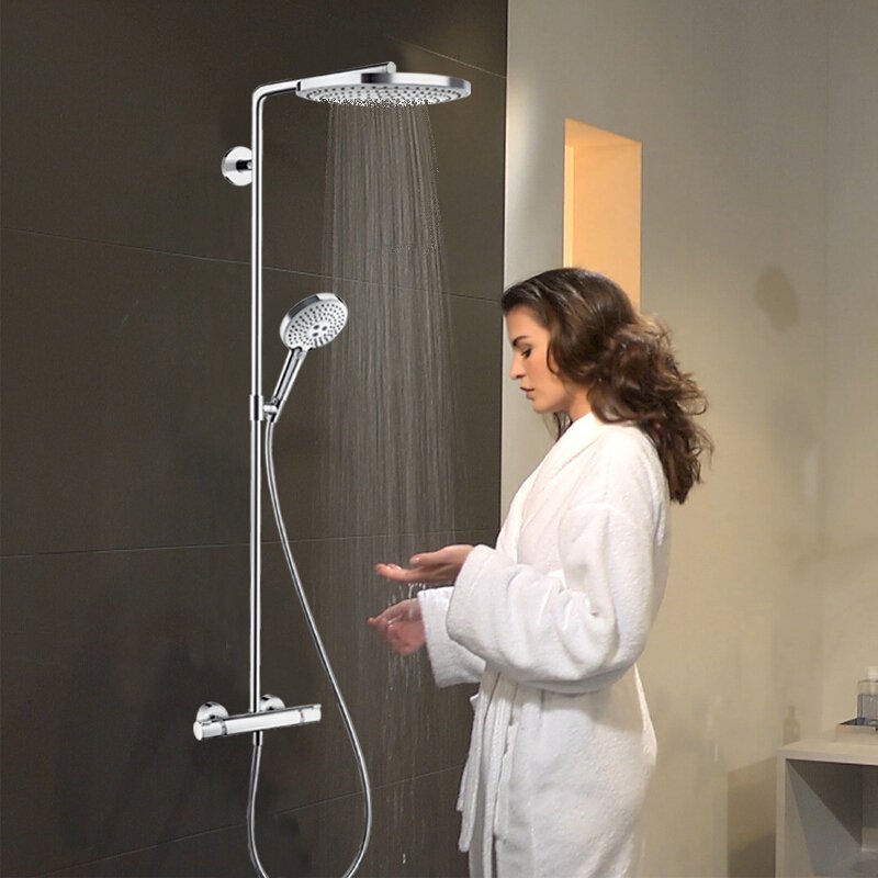 Душевой комплект Hansgrohe Raindance Select 27114000 Showerpipe 300 с термостатом хром