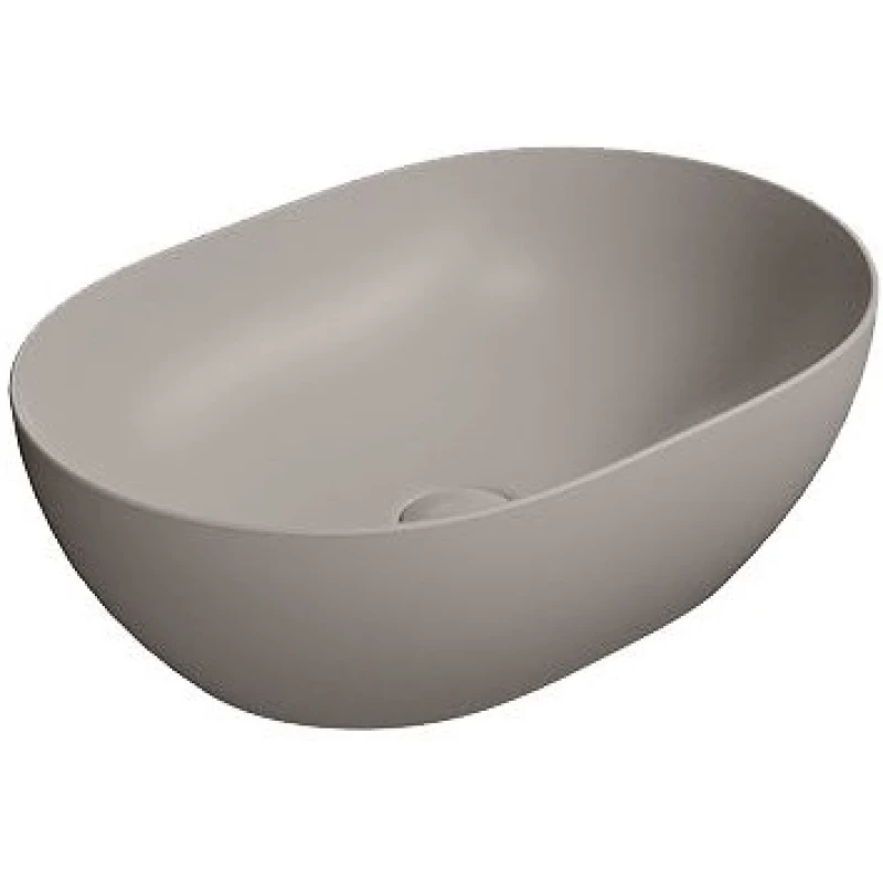 Раковина-чаша накладная овальная GSI PURA 886005 500 мм х 350 мм, без отверстия под смеситель, цвет Tortora Matte