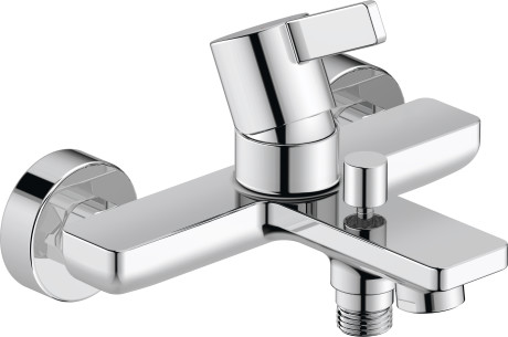 Cмеситель однорычажный для ванны DURAVIT D-Neo DE5230000010 стандартного монтажа, с переключателем и клапаном обратного тока, хром