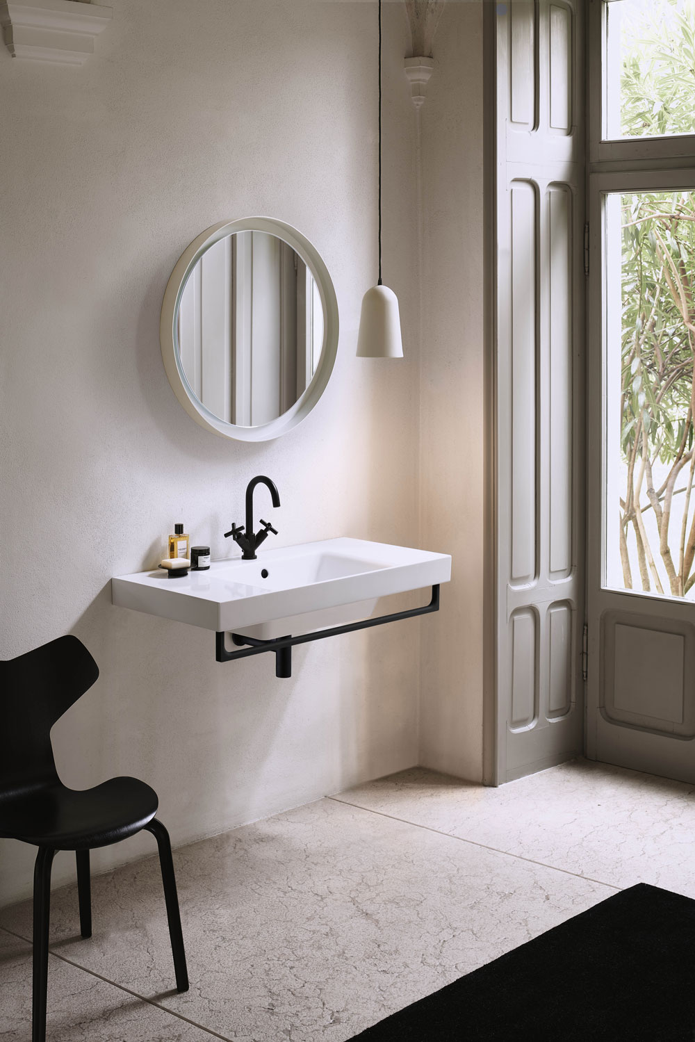 Раковина накладная/подвесная GSI NUBES 9651111 1000 мм х 500 мм, с отверстием под смеситель, с переливом, белая глянцевая