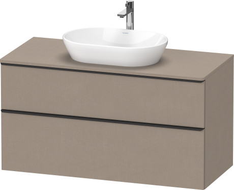 Тумба подвесная под раковину DURAVIT D-Neo DE496907575 1200 мм х 550 мм, с 2 выдвижными ящиками и консолью, лён