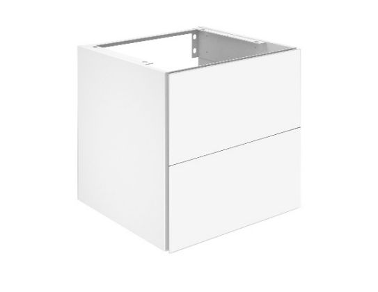 Тумба подвесная под раковину KEUCO PLAN 32943 300000 490 мм х 500 мм, c 2 выдвижными ящиками, белый матовый/белый глянцевый
