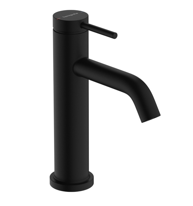 Однорычажный смеситель для раковины Hansgrohe Tecturis S 73310670 со сливным гарнитуром, цвет Чёрный матовый