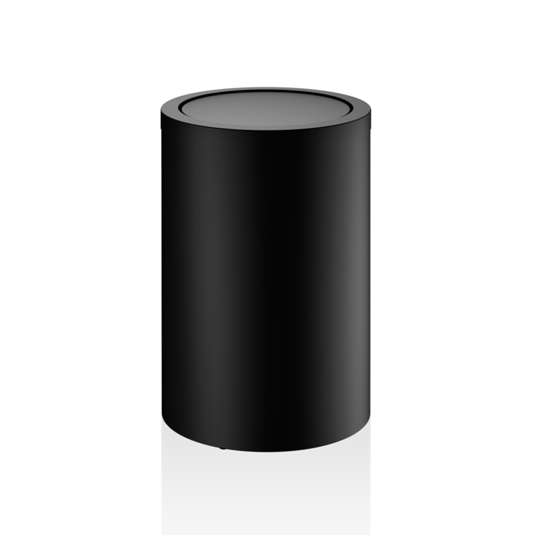 Ведро для мусора круглое DECOR WALTHER Basic DW 124   0607960    32 x 20 x 20 см, 6,5 л, с маятниковой крышкой,  цвет черный матовый