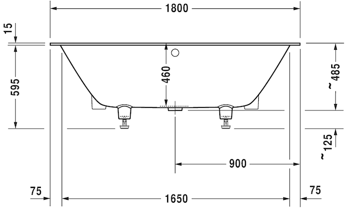 Ванна из композитного материала встраиваемая Duravit DuraSquare 700426000000000 1800 х 800