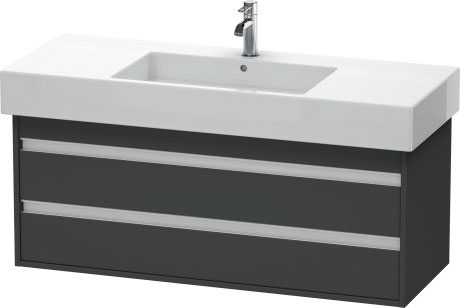 Тумба подвесная под раковину Duravit Ketho KT664204949 с двумя выдвижными ящиками, графит матовый