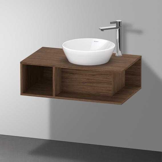 Тумба подвесная под раковину DURAVIT D-Neo DE493802121 800 мм х 480 мм, с консолью, с открытой полкой слева, орех тёмный