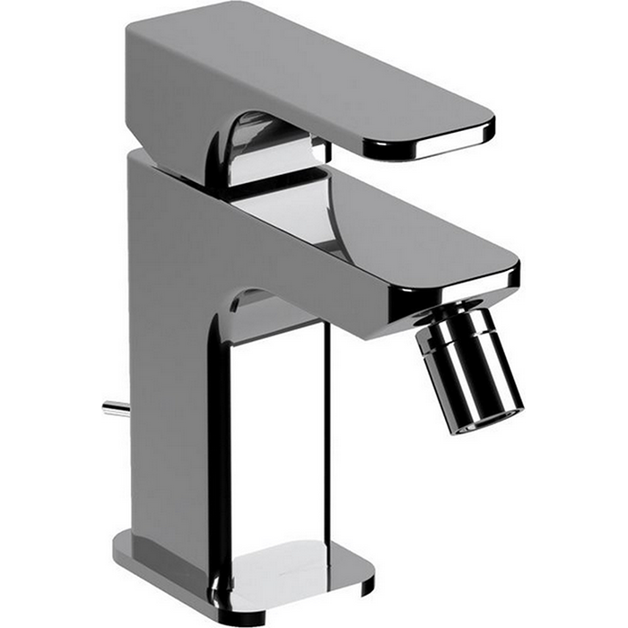 Однорычажный смеситель для биде CISAL Cubic CU00055121 с донным клапаном, цвет Хром