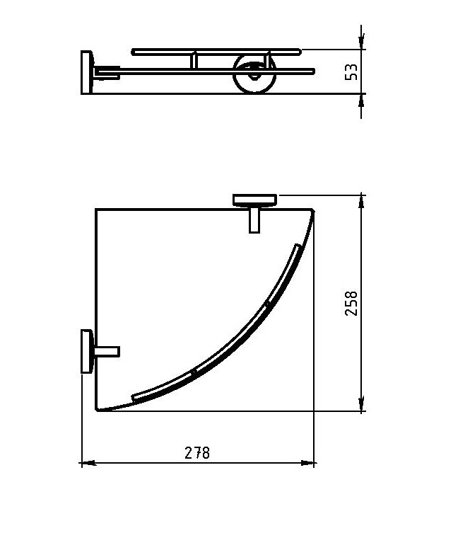 РАСПРОДАЖА Угловая полка с ограждением Novaservis Metalia 11 0158.0 хром