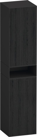 Шкаф-пенал высокий 2 дверцы, петли справа DURAVIT ZENCHA ZE1353R16800000 360 мм х 400 мм х 1900 мм, чёрный дуб/графит суперматовый
