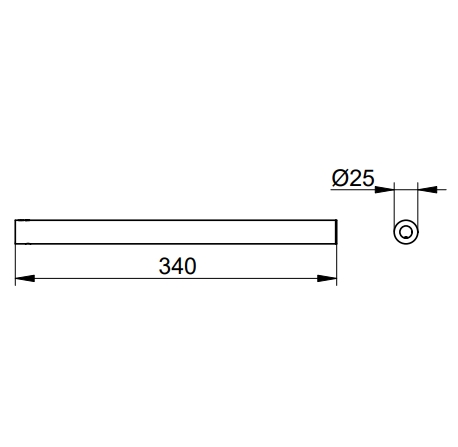 Полотенцедержатель одинарный неповоротный KEUCO COLLECTION REVA 12822 010000 340 мм, хром