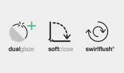 Унитаз подвесной GSI PURA ECO 880709 350 мм х 550 мм, Swirlflush, с открытым креплением, цвет Белый матовый