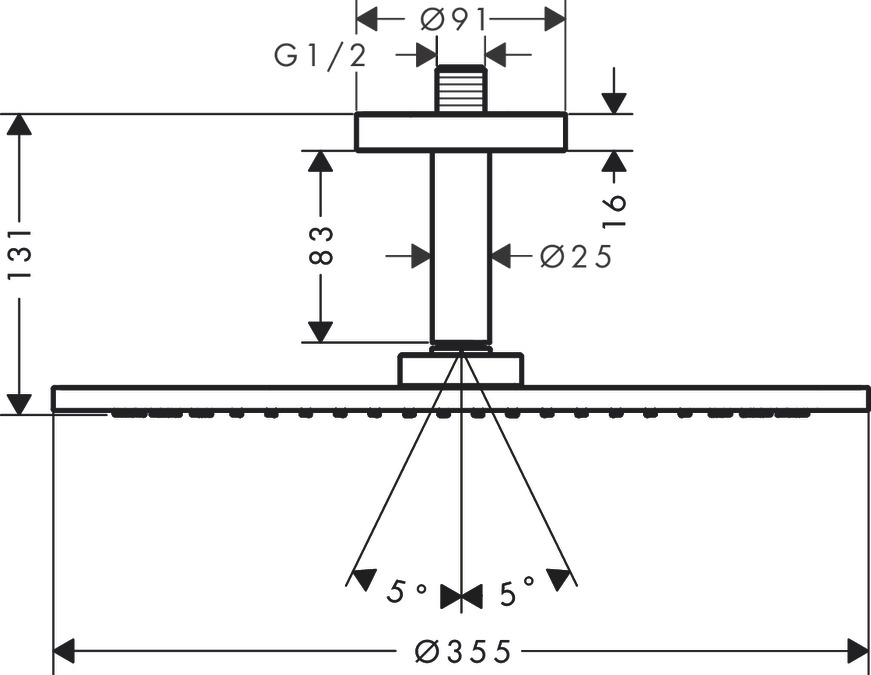Верхний душ AXOR Showers 26035000 Хром