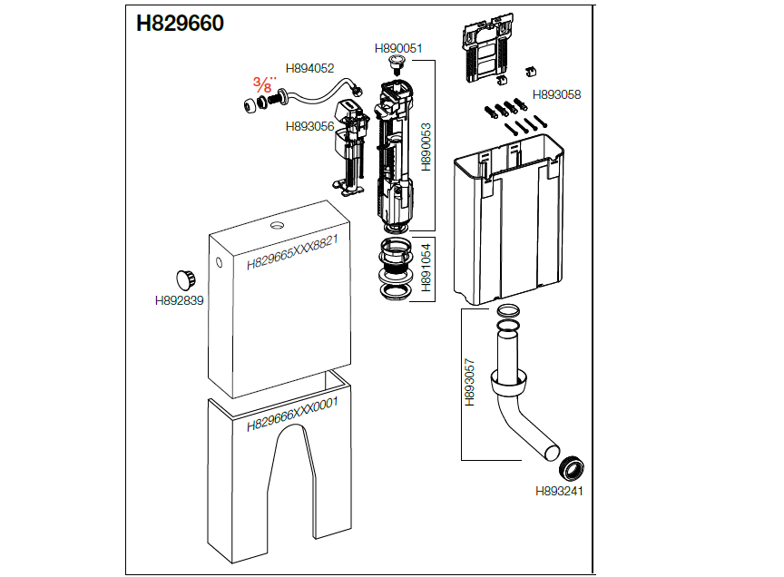 Напольный бачок для пристенных унитазов  Laufen Universal   8.2966.0.000.882.1 из двух частей, подвод воды верхний боковой (слева/справа), белый глянцевый.	