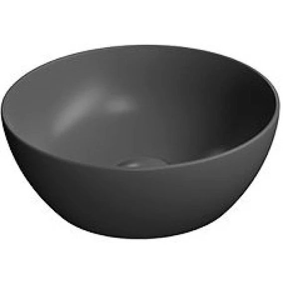 Раковина-чаша накладная круглая GSI PURA 885426 320 мм х 320 мм, без отверстия под смеситель, цвет Чёрный матовый Ardesia