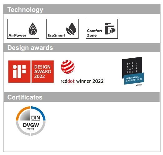 Однорычажный смеситель для раковины HANSGROHE REBRIS S 72536670 210 мм, с повортным изливом, с донным клапаном, чёрный матовый
