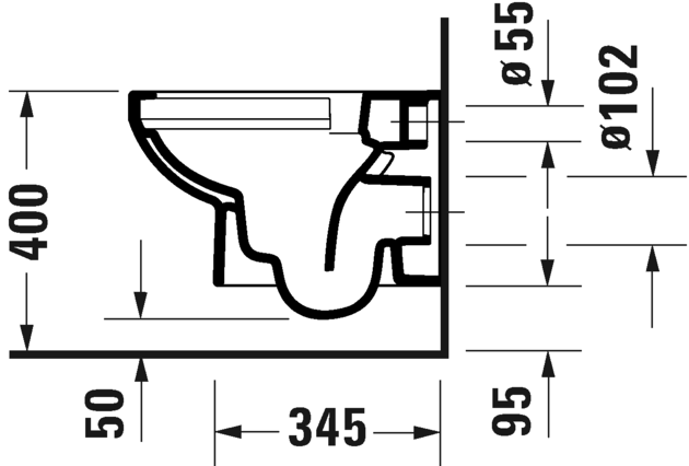 Унитаз подвесной с сиденьем Duravit DuraStyle 45750900A1 с вертикальным смывом, без смывного края, белый