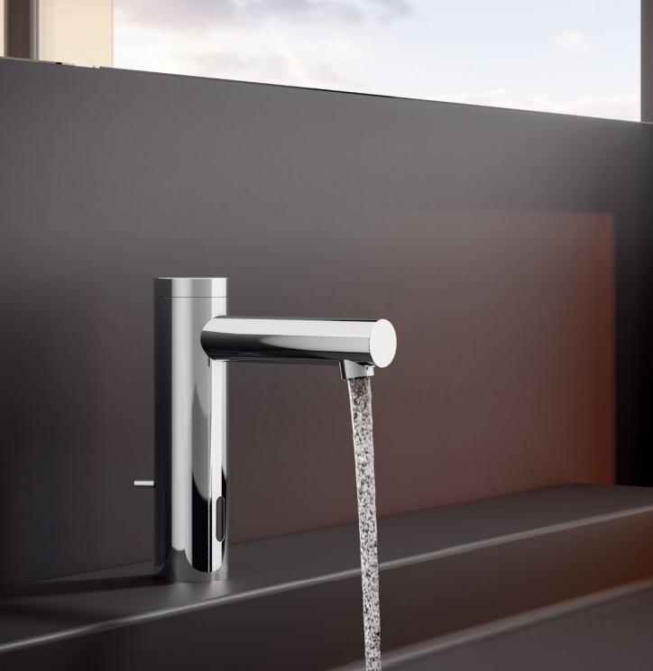 Смеситель электронный для раковины 59511 011100 питание от батареек, вылет 166 мм, с инфракрасным сенсором, хром