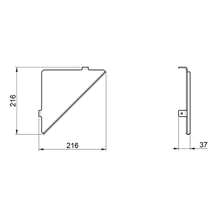 Угловая полочка для душа ALMAR Showers Accessories E300002.316 цвет Нержавеющая сталь брашированная AISI 316
