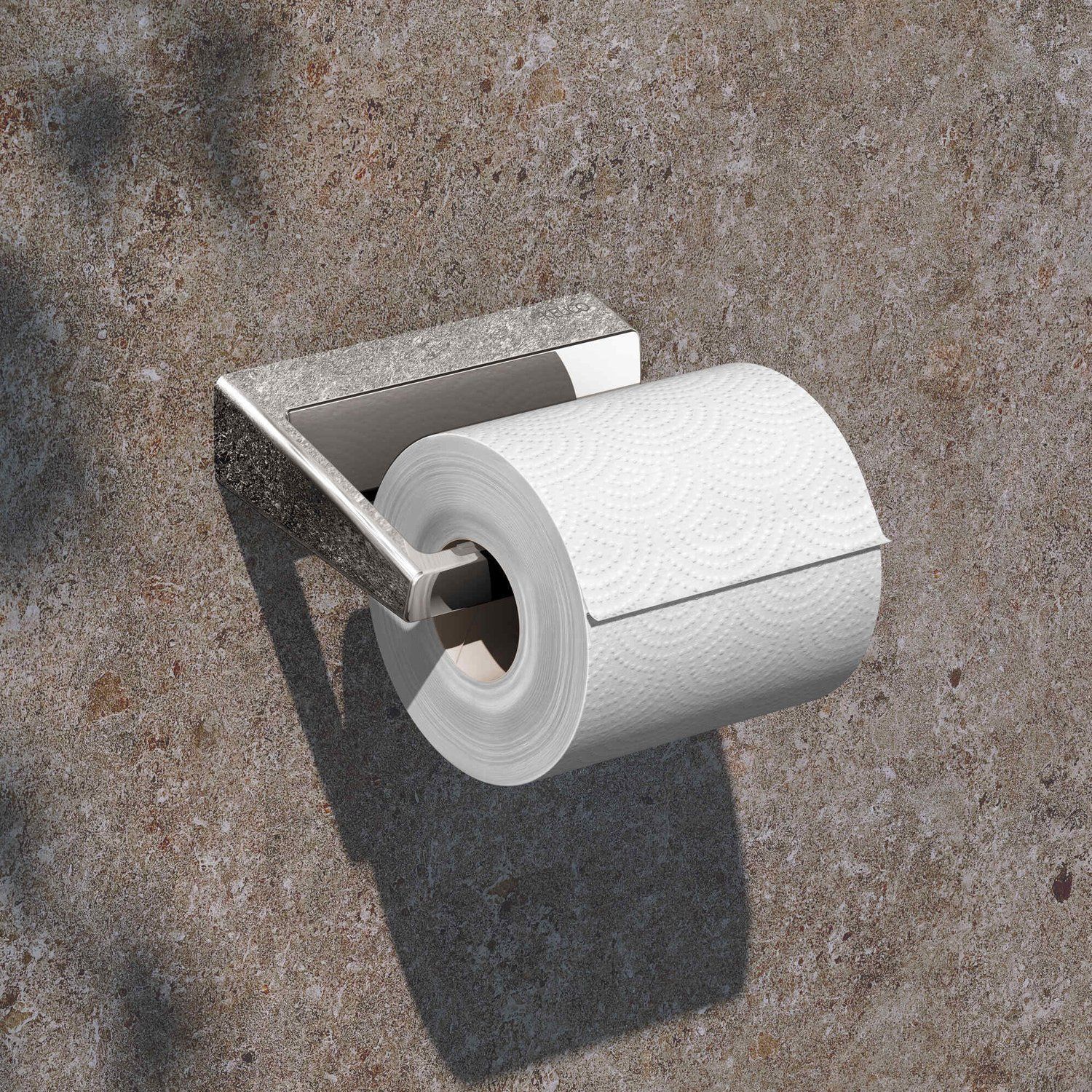 Держатель туалетной бумаги открытой формы KEUCO AVENO 14662 010000 с роликовым тормозом, с клеевым комплектом, цвет Хром